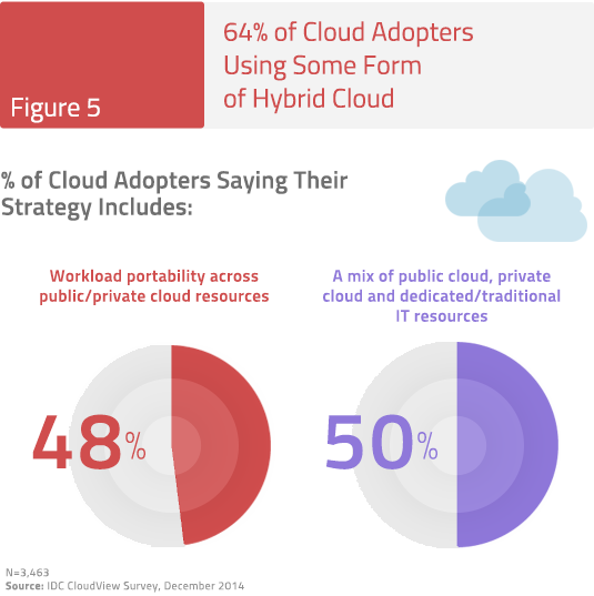 Figure 5: 64% of Cloud Adopters Using Some Form of Hybrid Cloud